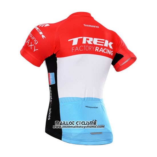 2015 Maillot Ciclismo Trek Factory Racing Factory Racing Blanc Rouge Manches Courtes et Cuissard